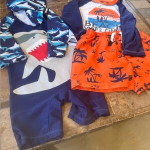 Gerber Blue and Orange Rashguards Swim Set